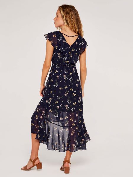 Navy blue 2024 ruffle dress